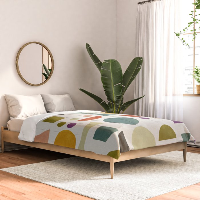Playful Bauhaus geometric vivid shapes Comforter Gallery Image 2