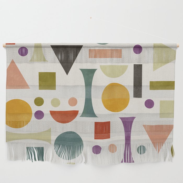 Playful Bauhaus geometric vivid shapes Wall Hanging Gallery Image 1