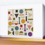 Playful Bauhaus geometric vivid shapes Wall Mural Gallery Image 2