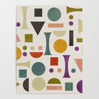 Playful Bauhaus geometric vivid shapes Poster Gallery Image 4