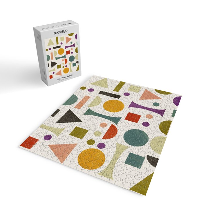 Playful Bauhaus geometric vivid shapes Jigsaw Puzzle Gallery Image 2