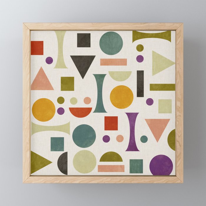 Playful Bauhaus geometric vivid shapes Mini Art Print Gallery Image 1