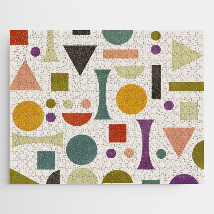 Playful Bauhaus geometric vivid shapes Jigsaw Puzzle Gallery Image 1