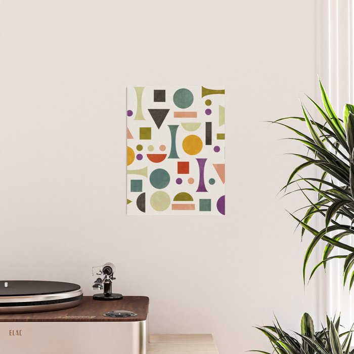 Playful Bauhaus geometric vivid shapes Poster Gallery Image 2