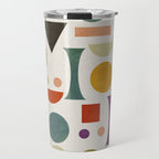 Playful Bauhaus geometric vivid shapes Travel Mug Gallery Image 1