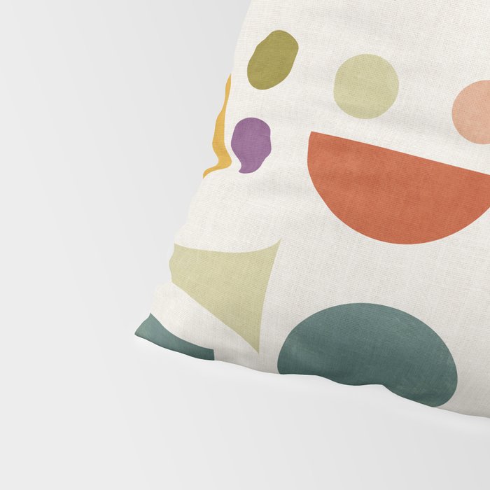 Playful Bauhaus geometric vivid shapes Pillow Sham Gallery Image 4