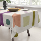 Playful Bauhaus geometric vivid shapes Tablecloth Gallery Image 3