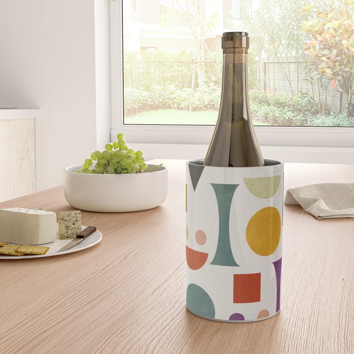 Playful Bauhaus geometric vivid shapes Wine Chiller Gallery Image 4