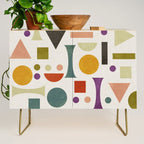 Playful Bauhaus geometric vivid shapes Credenza Gallery Image 1