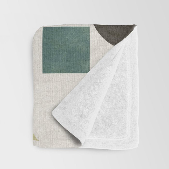 Playful Bauhaus geometric vivid shapes Throw Blanket Gallery Image 3