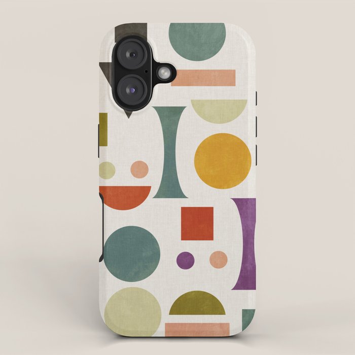 Playful Bauhaus geometric vivid shapes iPhone Case Gallery Image 1