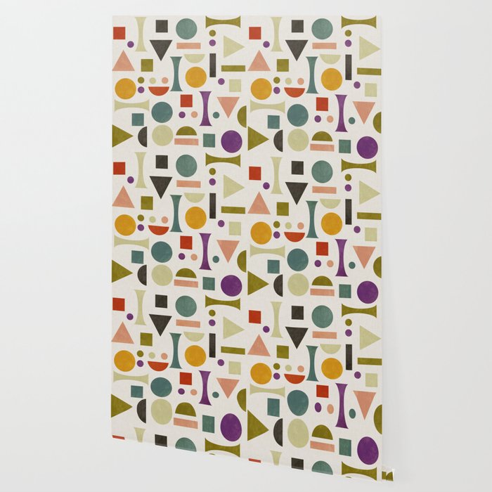 Playful Bauhaus geometric vivid shapes Wallpaper Gallery Image 2