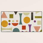 Playful Bauhaus geometric vivid shapes Desk Mat Gallery Image 3