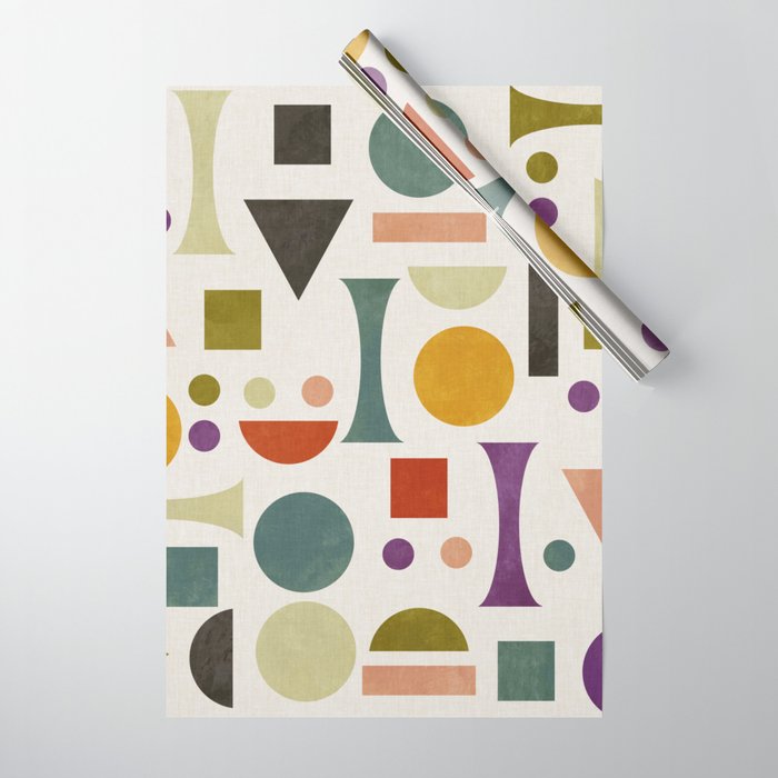 Playful Bauhaus geometric vivid shapes Wrapping Paper Gallery Image 1
