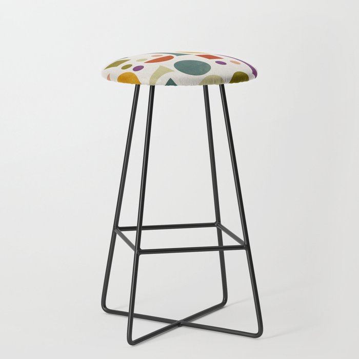 Playful Bauhaus geometric vivid shapes Stool Gallery Image 1