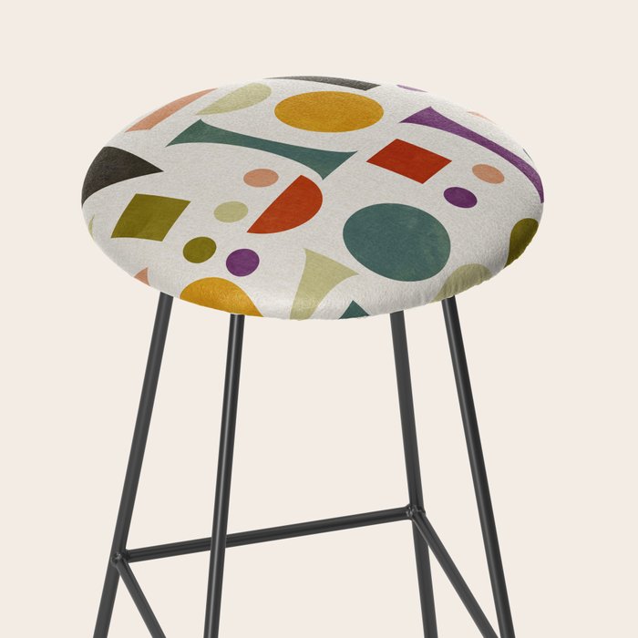 Playful Bauhaus geometric vivid shapes Stool Gallery Image 2