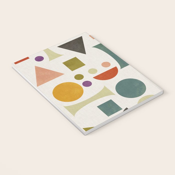 Playful Bauhaus geometric vivid shapes Notebook Gallery Image 3