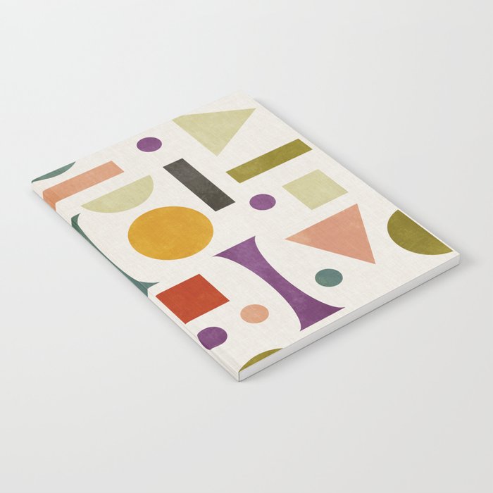 Playful Bauhaus geometric vivid shapes Notebook Gallery Image 2