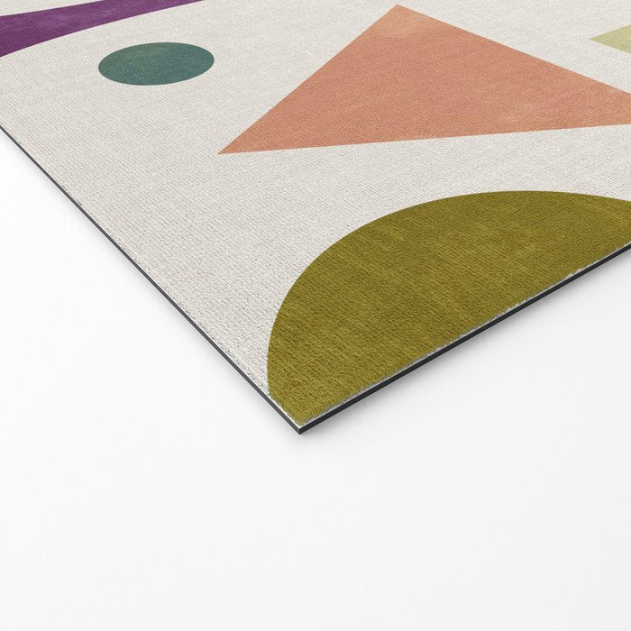 Playful Bauhaus geometric vivid shapes Welcome Mat Gallery Image 2