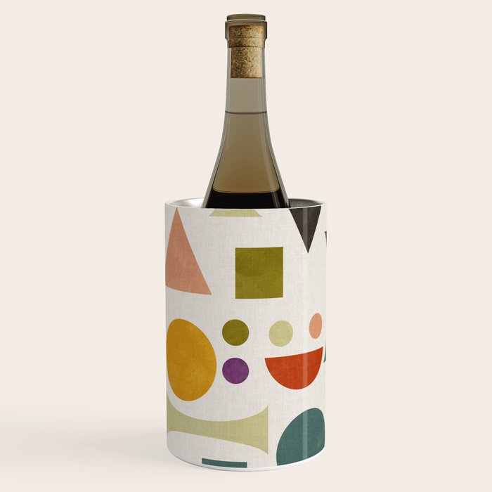 Playful Bauhaus geometric vivid shapes Wine Chiller Gallery Image 2