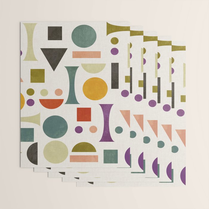 Playful Bauhaus geometric vivid shapes Wrapping Paper Gallery Image 3
