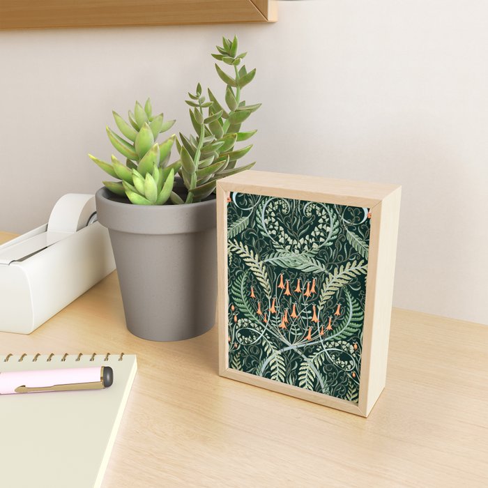 Woodland soil Morris style emerald Mini Art Print Gallery Image 2