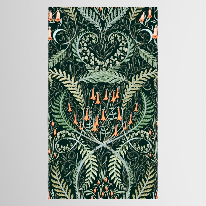 Woodland soil Morris style emerald Tablecloth Gallery Image 2