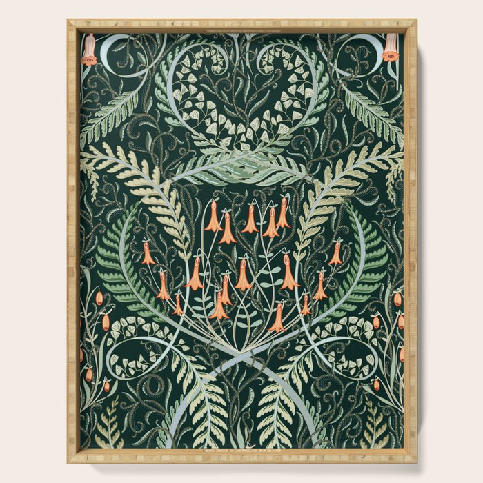 Woodland soil Morris style emerald Serving Tray Gallery Image 1
