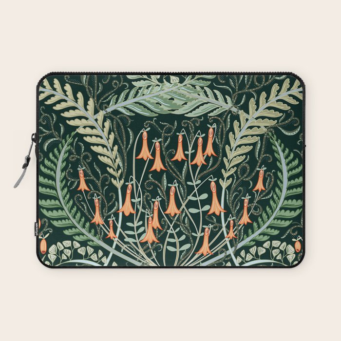 Woodland soil Morris style emerald Laptop Sleeve Gallery Image 1