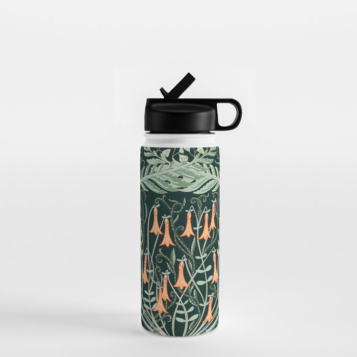 Woodland soil Morris style emerald Water Bottle Gallery Image 1