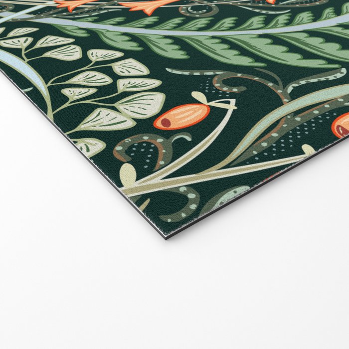 Woodland soil Morris style emerald Welcome Mat Gallery Image 2