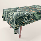 Woodland soil Morris style emerald Tablecloth Gallery Image 1