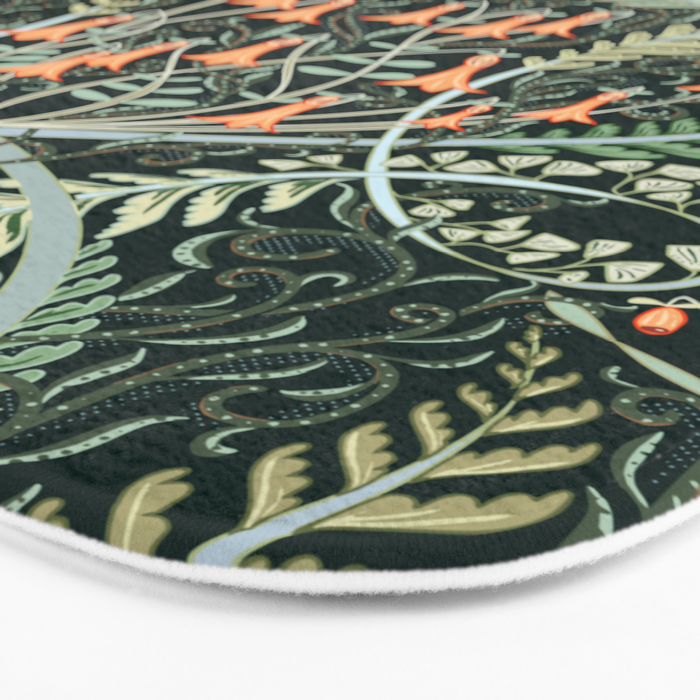 Woodland soil Morris style emerald Bath Mat Gallery Image 3