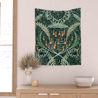 Woodland soil Morris style emerald Wall Tapestry Gallery Image 2