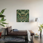 Woodland soil Morris style emerald Wood Wall Art Gallery Image 2