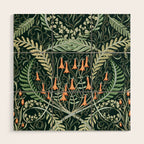 Woodland soil Morris style emerald Wood Wall Art Gallery Image 1
