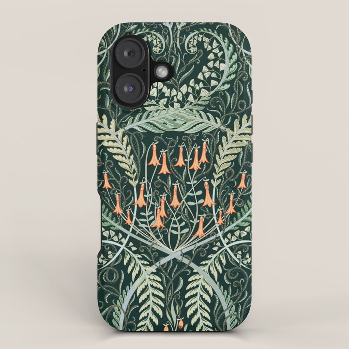 Woodland soil Morris style emerald iPhone Case Gallery Image 1