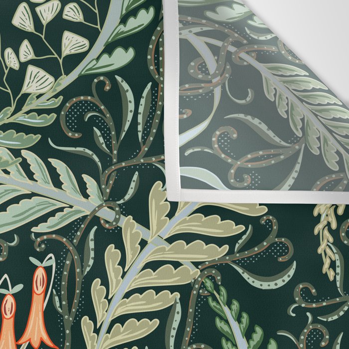 Woodland soil Morris style emerald Wall Tapestry Gallery Image 3