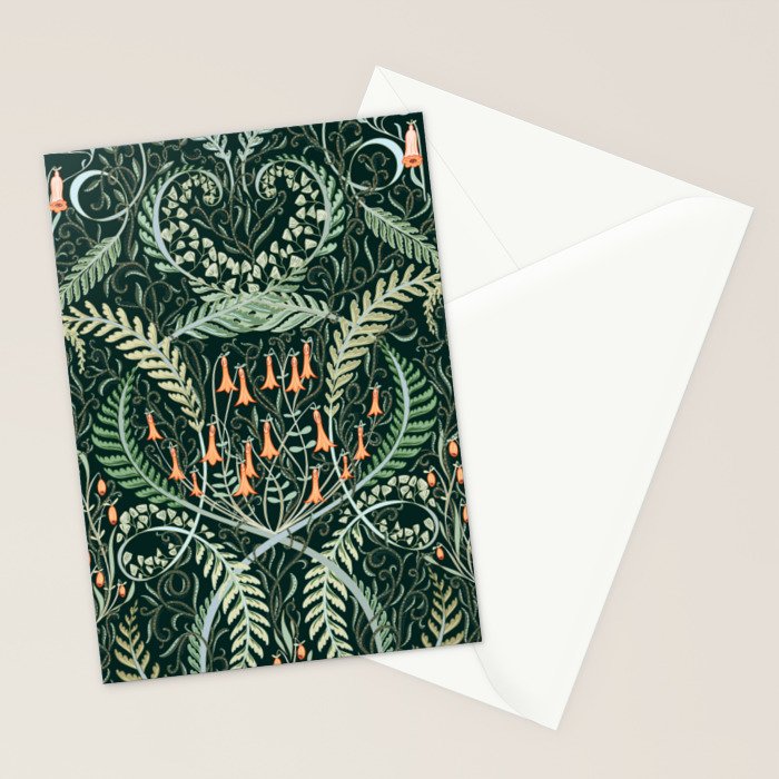 Woodland soil Morris style emerald Stationery Card Gallery Image 2