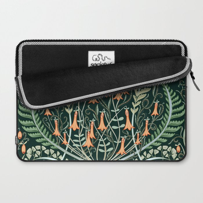Woodland soil Morris style emerald Laptop Sleeve Gallery Image 2