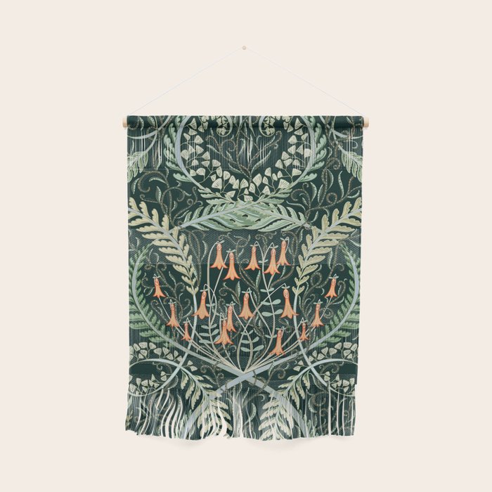 Woodland soil Morris style emerald Wall Hanging Gallery Image 1
