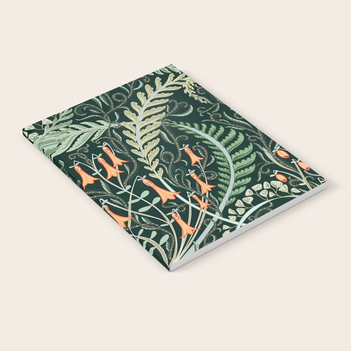 Woodland soil Morris style emerald Notebook Gallery Image 2