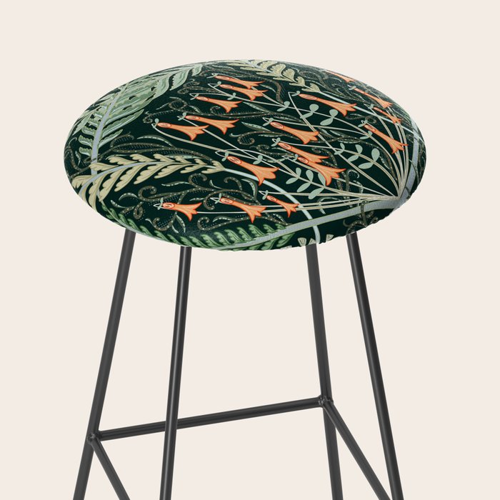 Woodland soil Morris style emerald Stool Gallery Image 2
