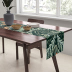 Woodland soil Morris style emerald Table Runner Gallery Image 2