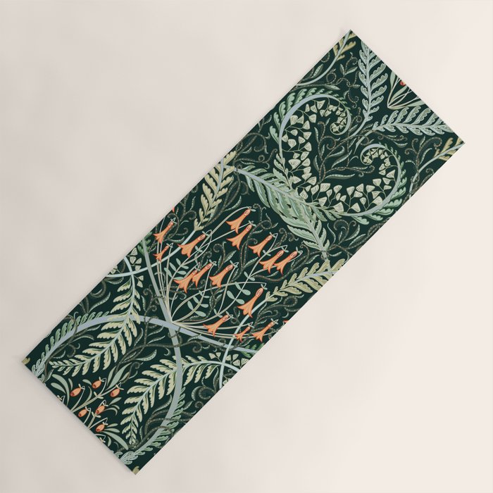 Woodland soil Morris style emerald Yoga Mat Gallery Image 1