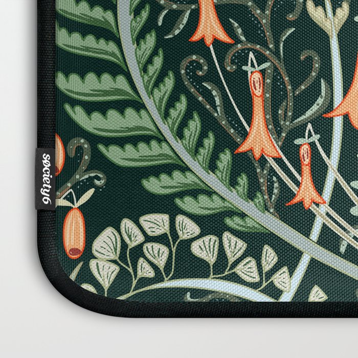 Woodland soil Morris style emerald Laptop Sleeve Gallery Image 3
