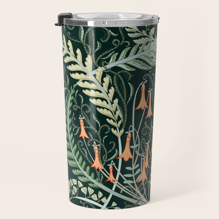 Woodland soil Morris style emerald Travel Mug Gallery Image 3