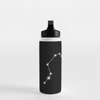 Aquarius Zodiac Star Constellation Line Art Black Water Bottle Gallery Image 3