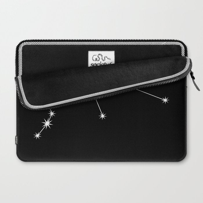 Aquarius Zodiac Star Constellation Line Art Black Laptop Sleeve Gallery Image 2