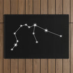 Aquarius Zodiac Star Constellation Line Art Black Outdoor Rug Gallery Image 1